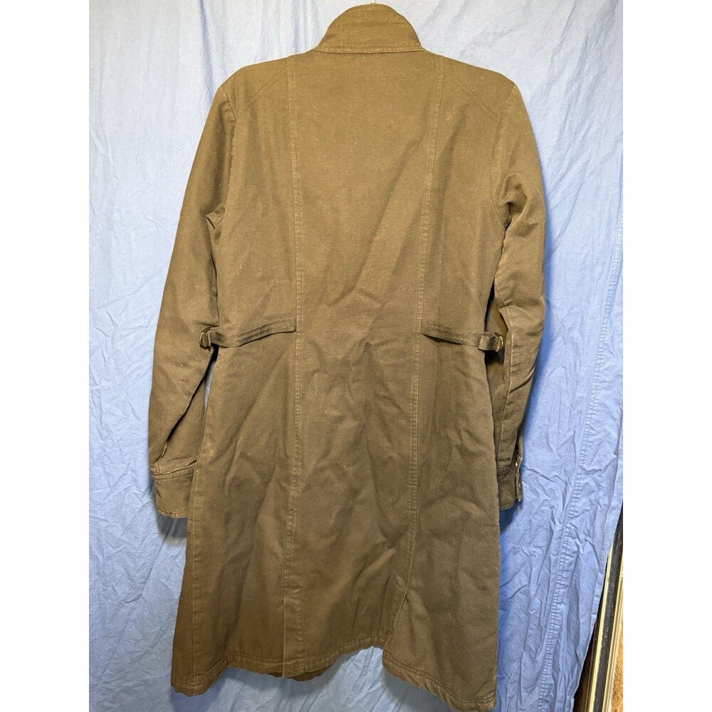 1990's Triple Five Soul Vintage Black Denim Long Jacket with Camo Lining Large - Picture 9 of 9